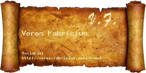 Veres Fabrícius névjegykártya