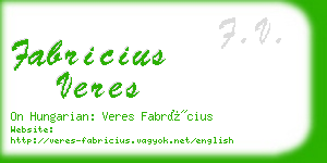 fabricius veres business card